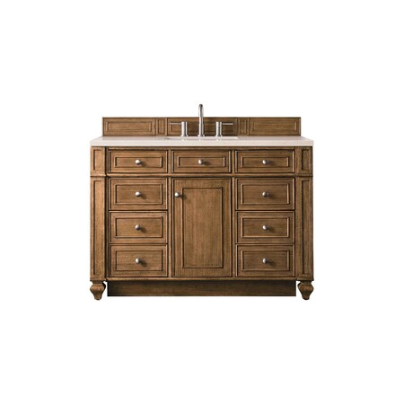 James Martin Vanities Bristol 48in Single Vanity, Saddle Brown w/ 3 CM Eternal Marfil Quartz Top 157-V48-SBR-3EMR